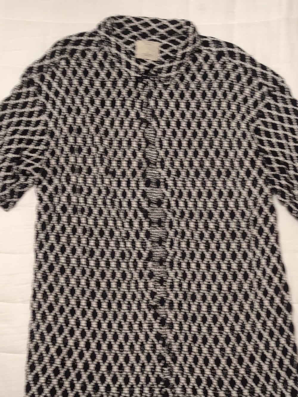 Massive Luxury - Black & White Geometric Harlequin Button-Front Shirt